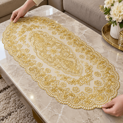 Ovalni zlatni nadstolnjaci – izbor dimenzije, set 12 – Ovalni zlatni nadstolnjaci u setu 12 i izborom dimenzije – 45 × 85 cm – slika 6