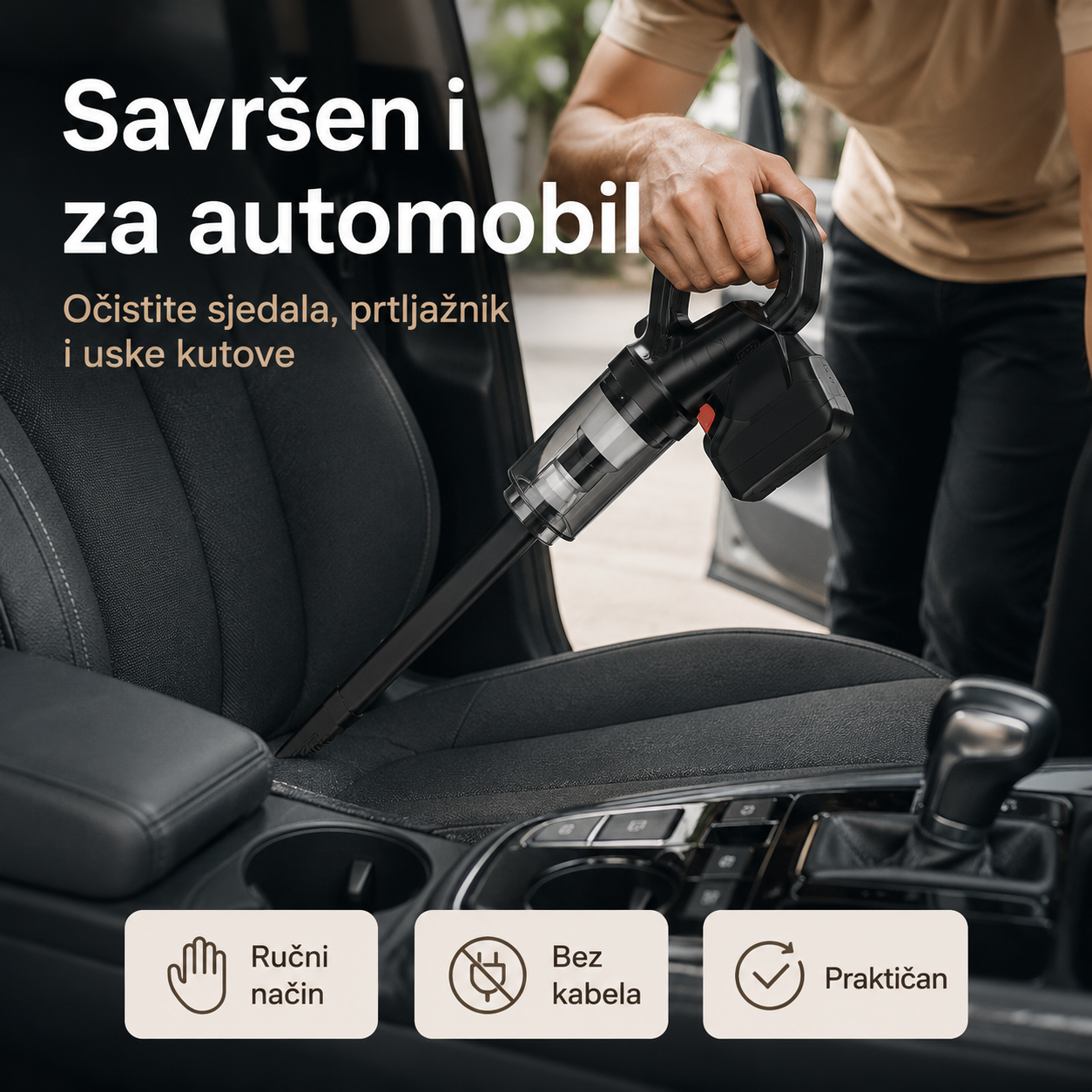 Bežični Usisavač 2u1 Model 6634 – Štapni i Ručni Usisavač za Dom i Automobil – slika 5