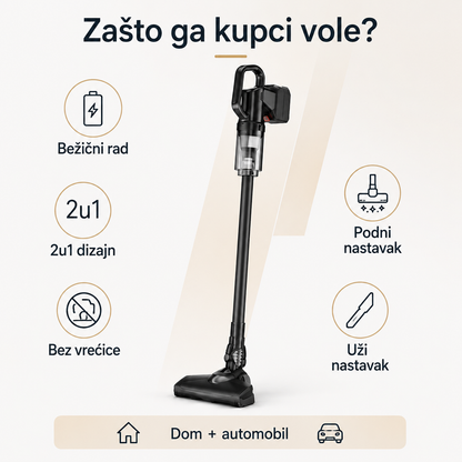 Bežični Usisavač 2u1 Model 6634 – Štapni i Ručni Usisavač za Dom i Automobil – slika 6