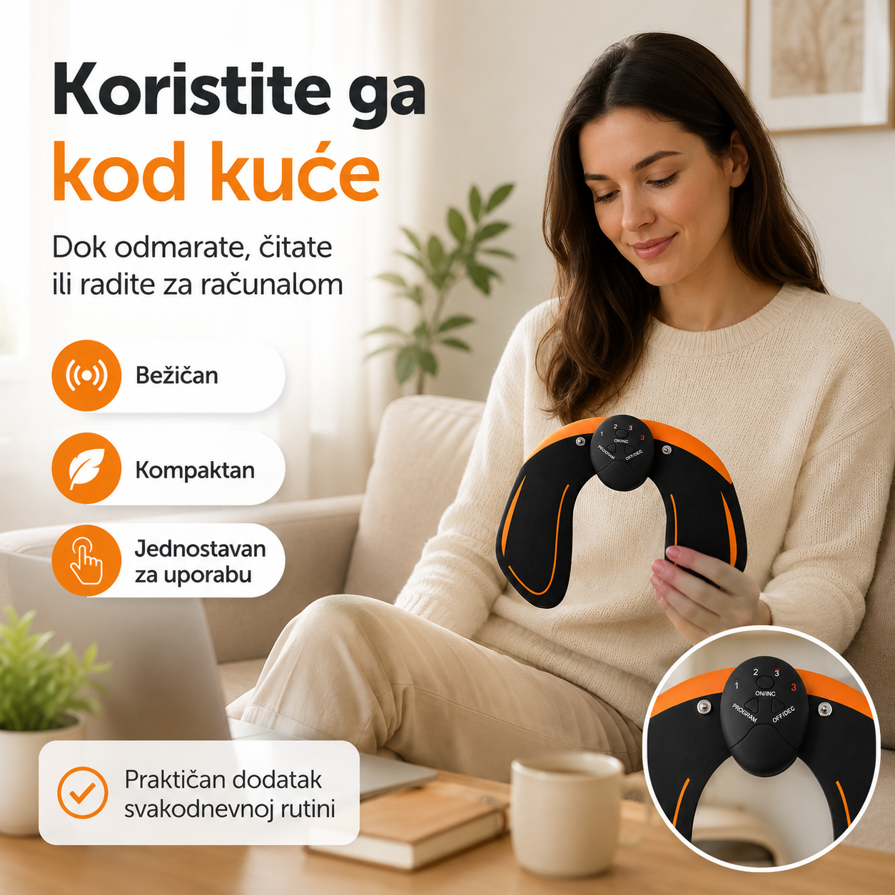 EMS Stimulator za Stražnjicu i Bokove – Više Programa i Podesivi Intenzitet – slika 6