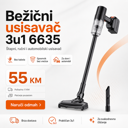 Bežični Usisavač 3u1 6635 – Štapni, Ručni i Automobilski Usisavač – slika 2