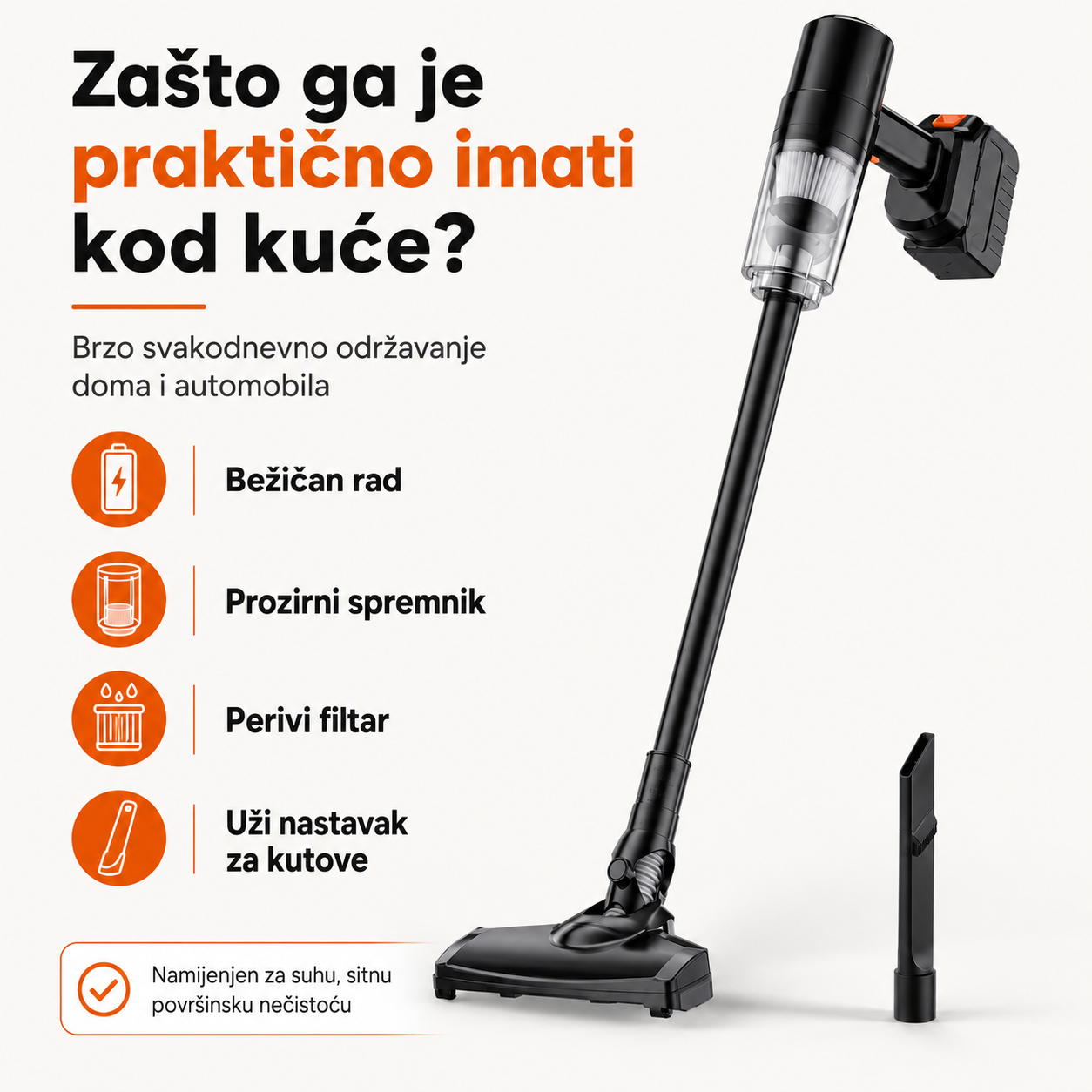 Bežični Usisavač 3u1 6635 – Štapni, Ručni i Automobilski Usisavač – slika 6