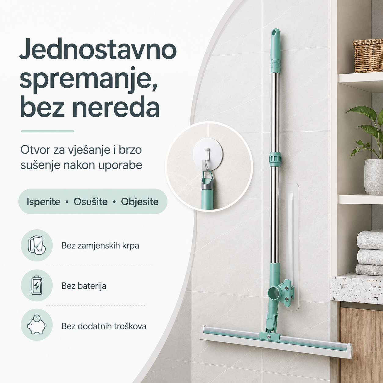 Višenamjenski Brisač za Pod i Staklo 2u1 – Teleskopska Drška 60–110 cm – slika 7