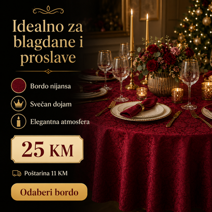 Elegantni Stolnjak 180 × 180 cm – Reljefni Uzorak i Četiri Boje – slika 7