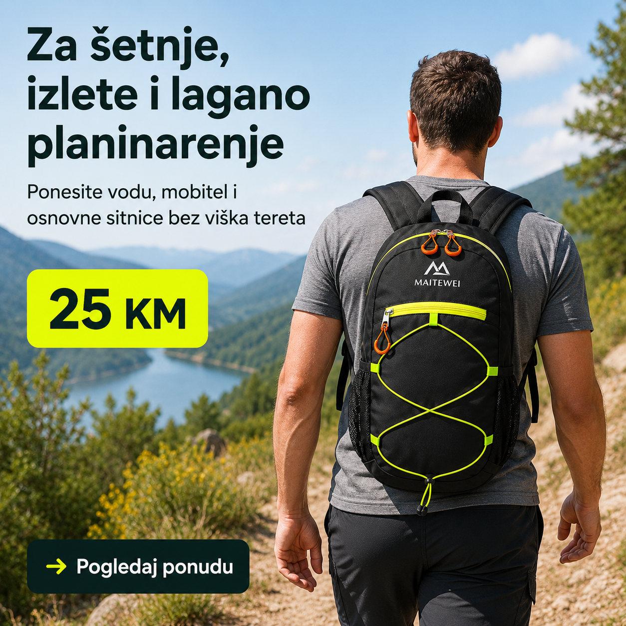 Lagani Sportski Ruksak 40 × 22 × 8 cm – Za Biciklizam, Trening i Izlete – slika 6