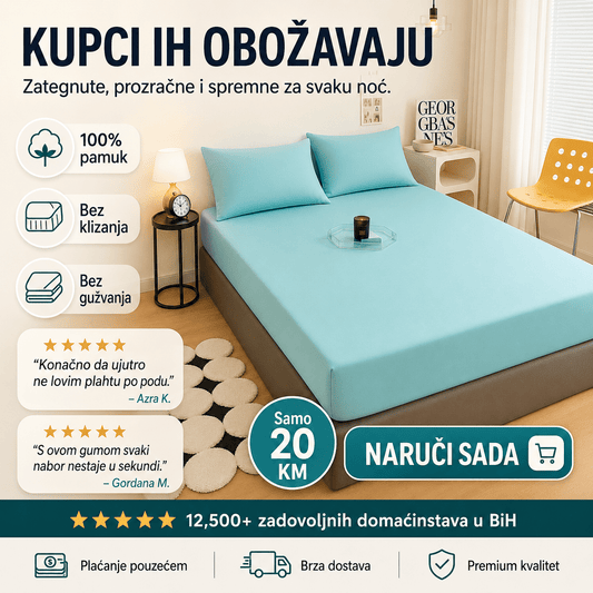 Plahte za krevet s gumicom – Posteljina i Spavaća Soba – Siva 220x240 cm – slika 2