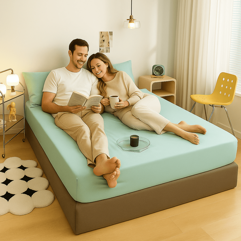 Plahte za krevet s gumicom – – Siva 220x240 cm – slika 22