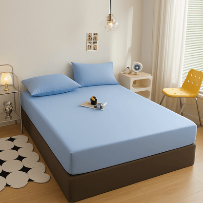 Plahte za krevet s gumicom - Plahte za krevet s gumicom – – Svijetlo Plava 220x240 cm – slika 4
