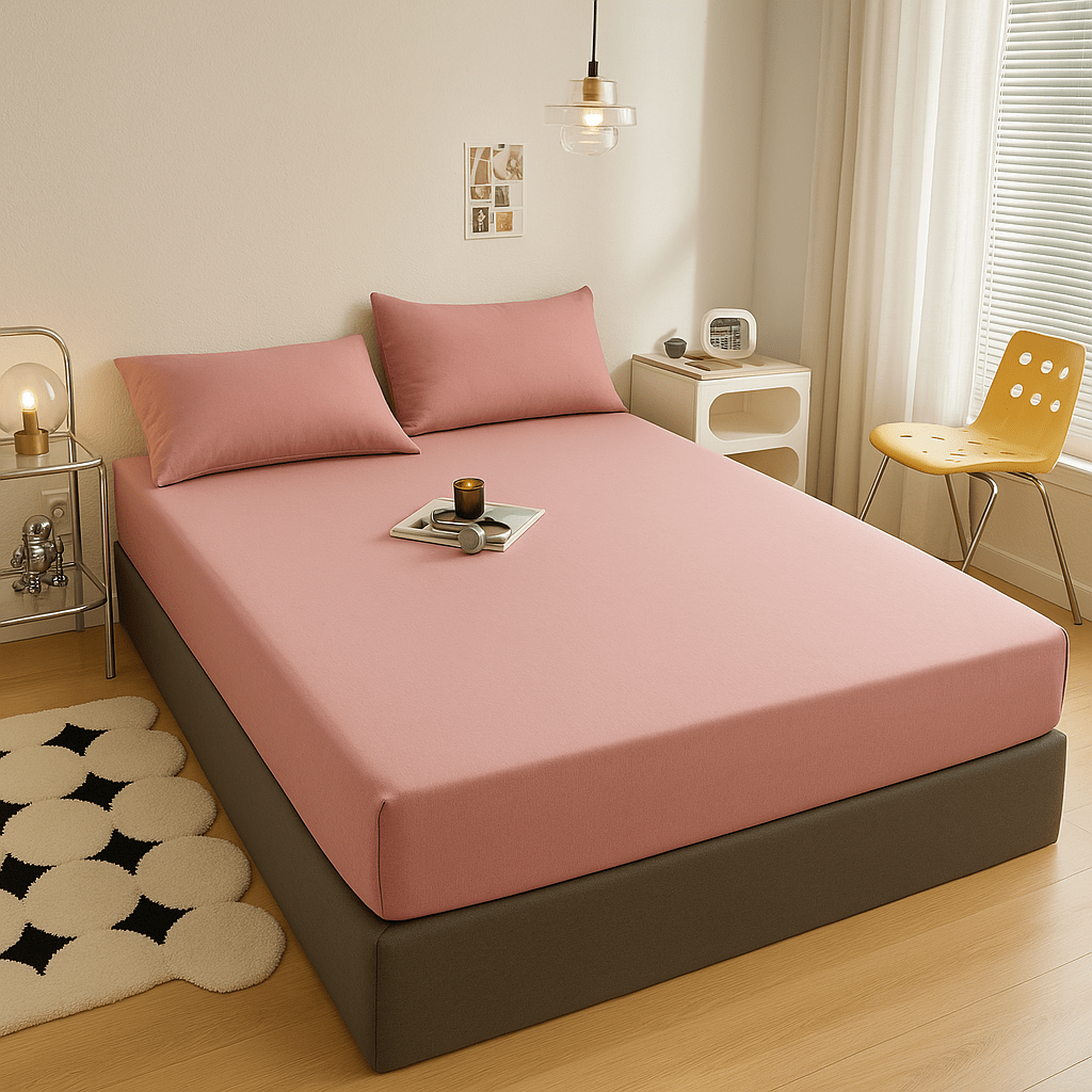 Plahte za krevet s gumicom – – Breskva 220x240 cm – slika 6