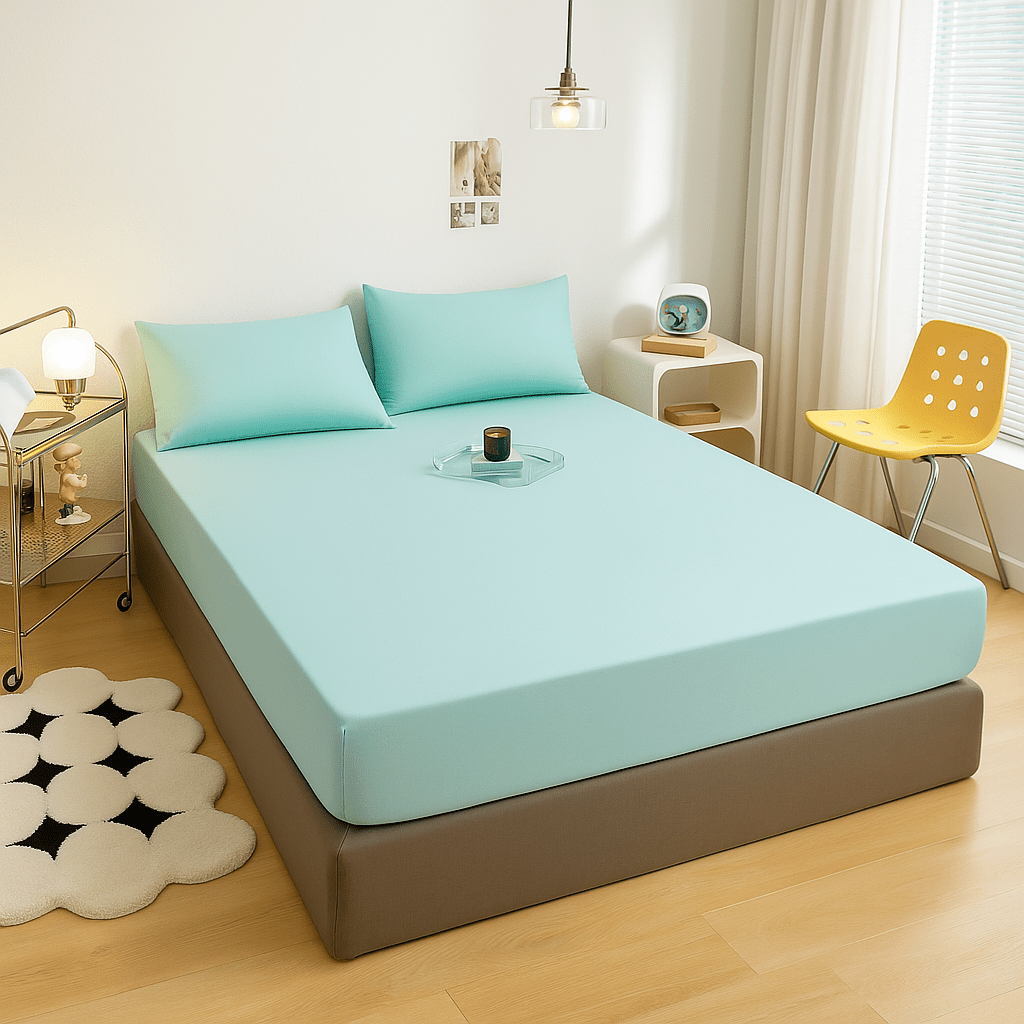 Plahte za krevet s gumicom – – Tirkiz Plava 220x240 cm – slika 5