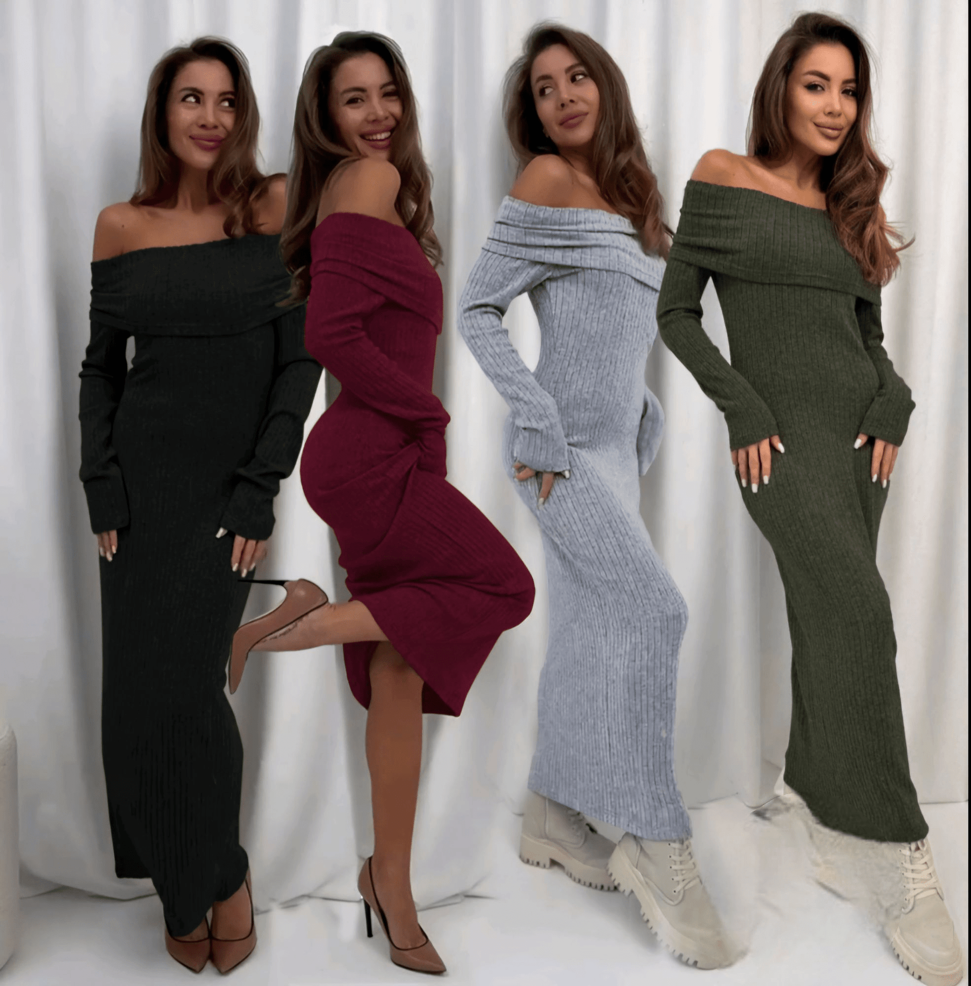 Pletena Off - Shoulder Haljina - SAMO KLIKNI