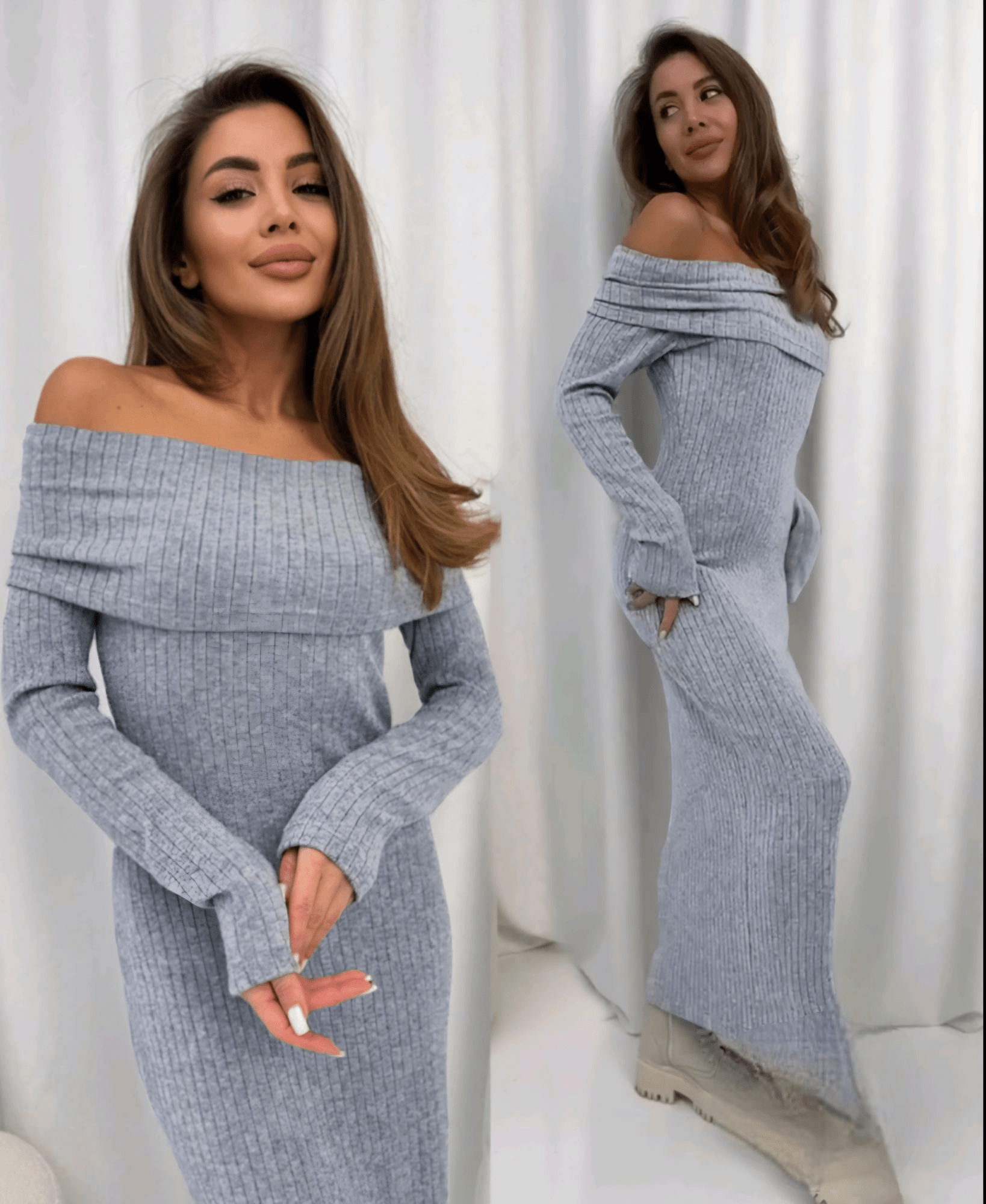 Pletena Off - Shoulder Haljina - SAMO KLIKNI