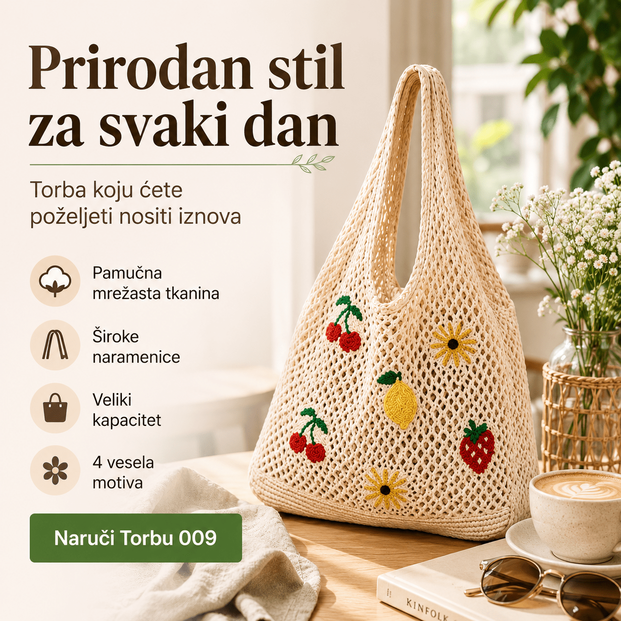 Pletena Torba za Kupovinu – – – slika 5