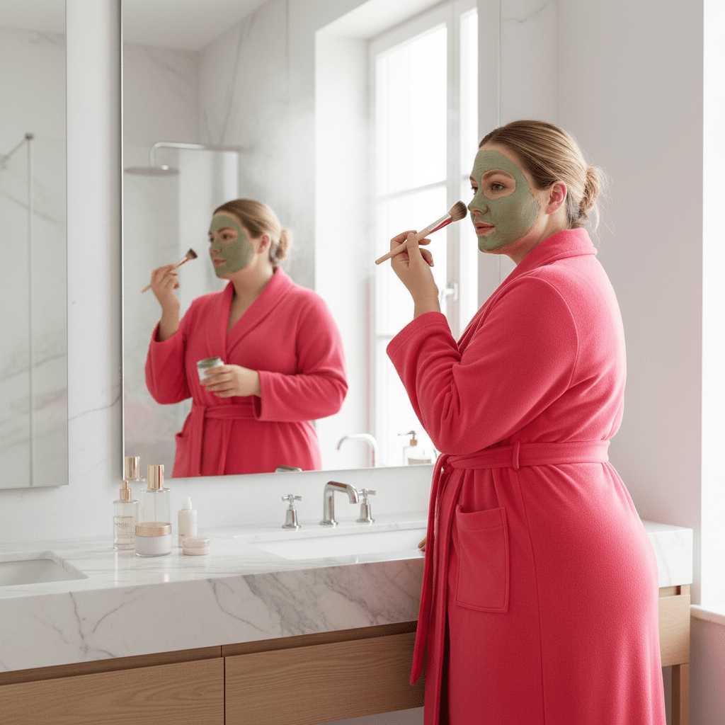 Plus size plišani kućni ogrtači – – Roza - Srce 2XL – slika 27