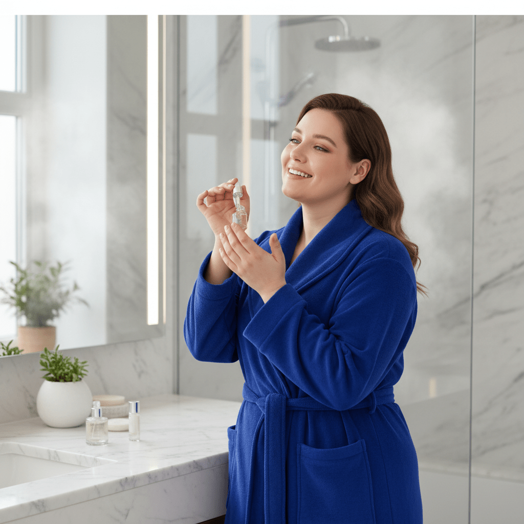 Plus size plišani kućni ogrtači – – Roza - Srce 2XL – slika 15