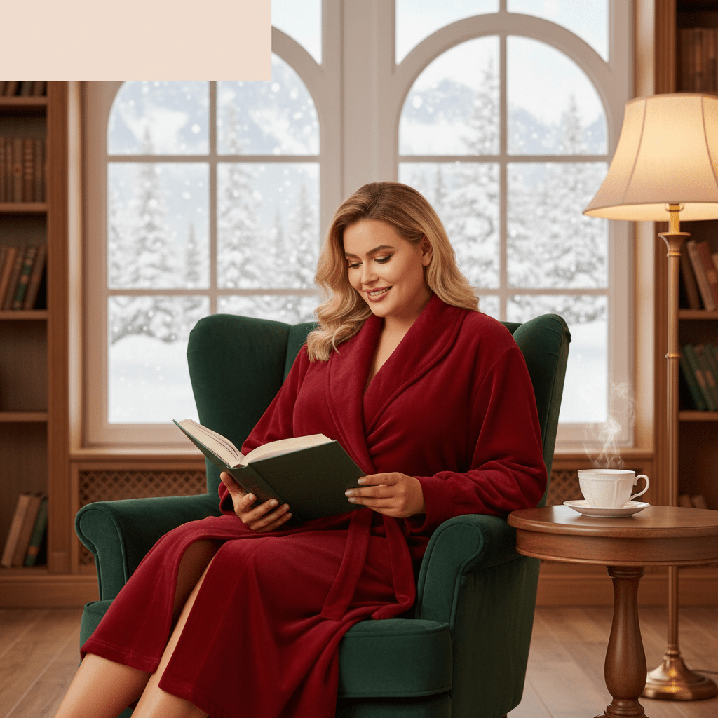 Plus size plišani kućni ogrtači – – Roza - Srce 2XL – slika 22