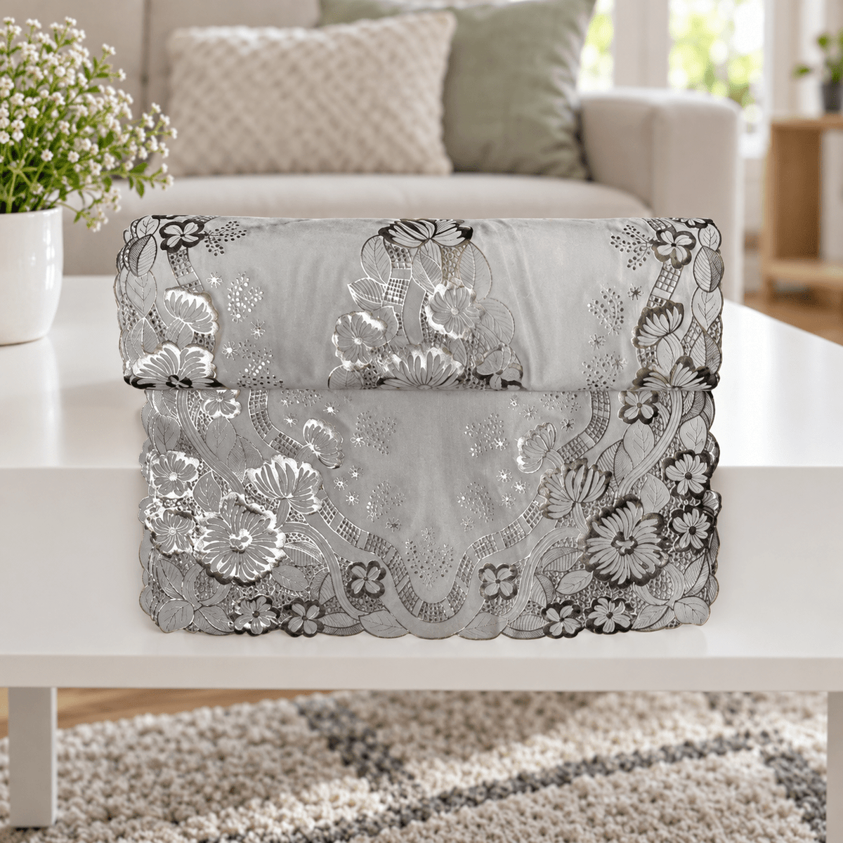 Pravougaoni srebrni nadstolnjaci 60 × 120 cm – set 12 – Pravougaoni srebrni nadstolnjaci u setu 12 – – slika 2