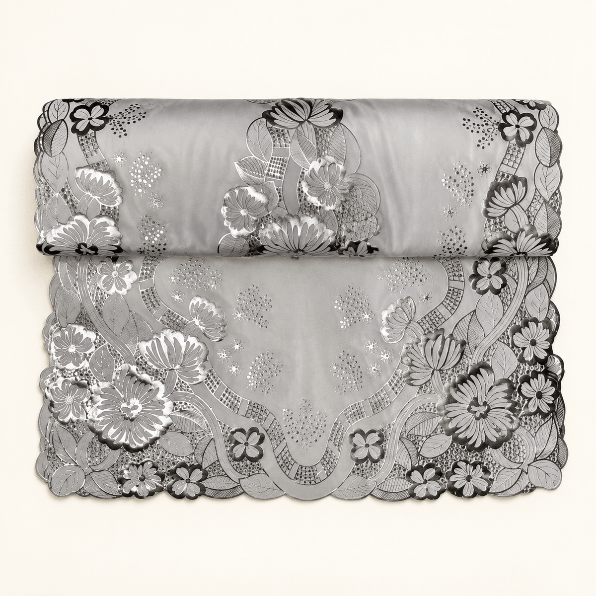 Pravougaoni srebrni nadstolnjaci 60 × 120 cm – set 12 – Pravougaoni srebrni nadstolnjaci u setu 12 – – slika 1