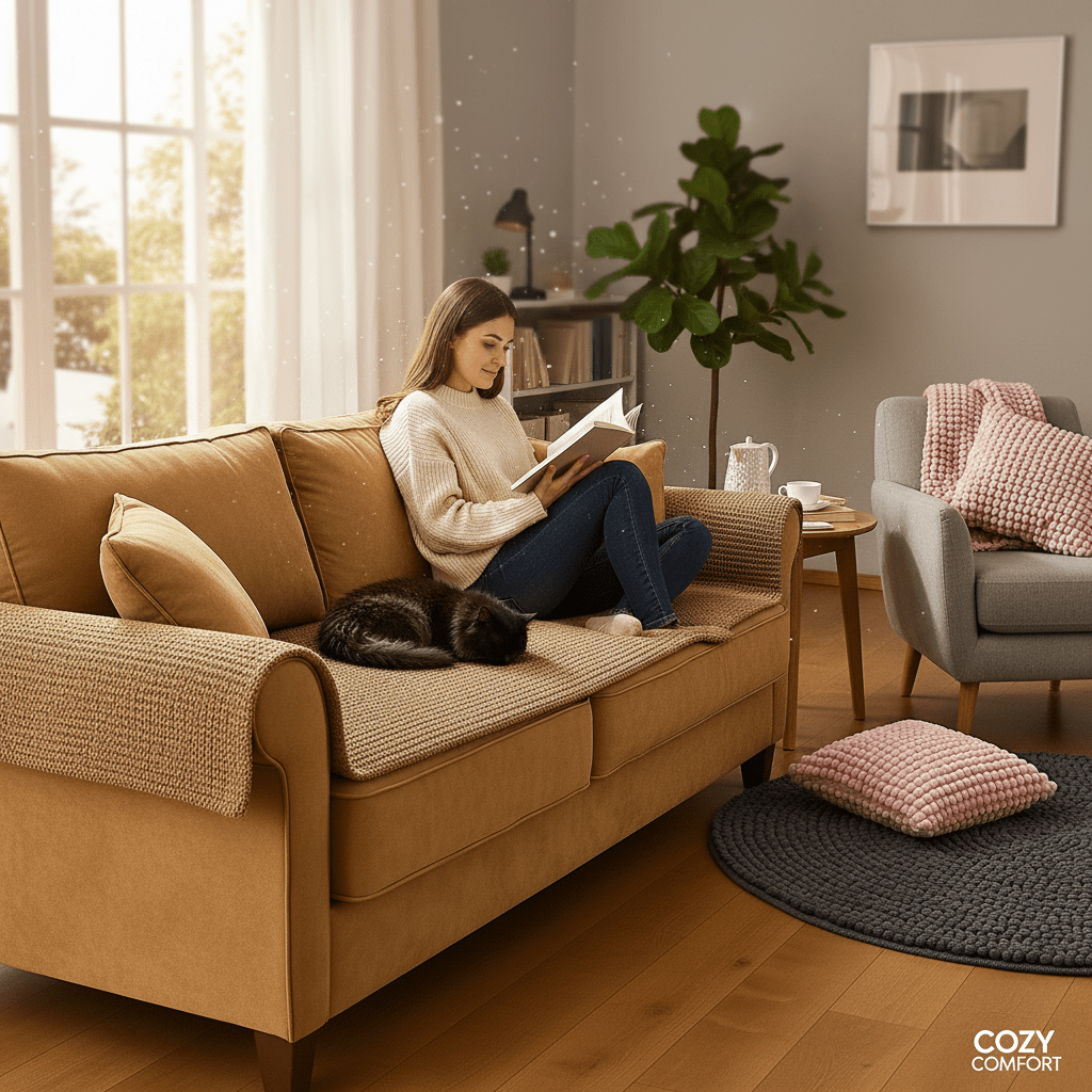 Prekrivači "Crvići" za namještaj – – 2.5 metara Siva – slika 2