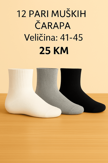 Premium 12‑parni set muških čarapa – – Mix Boja – slika 1