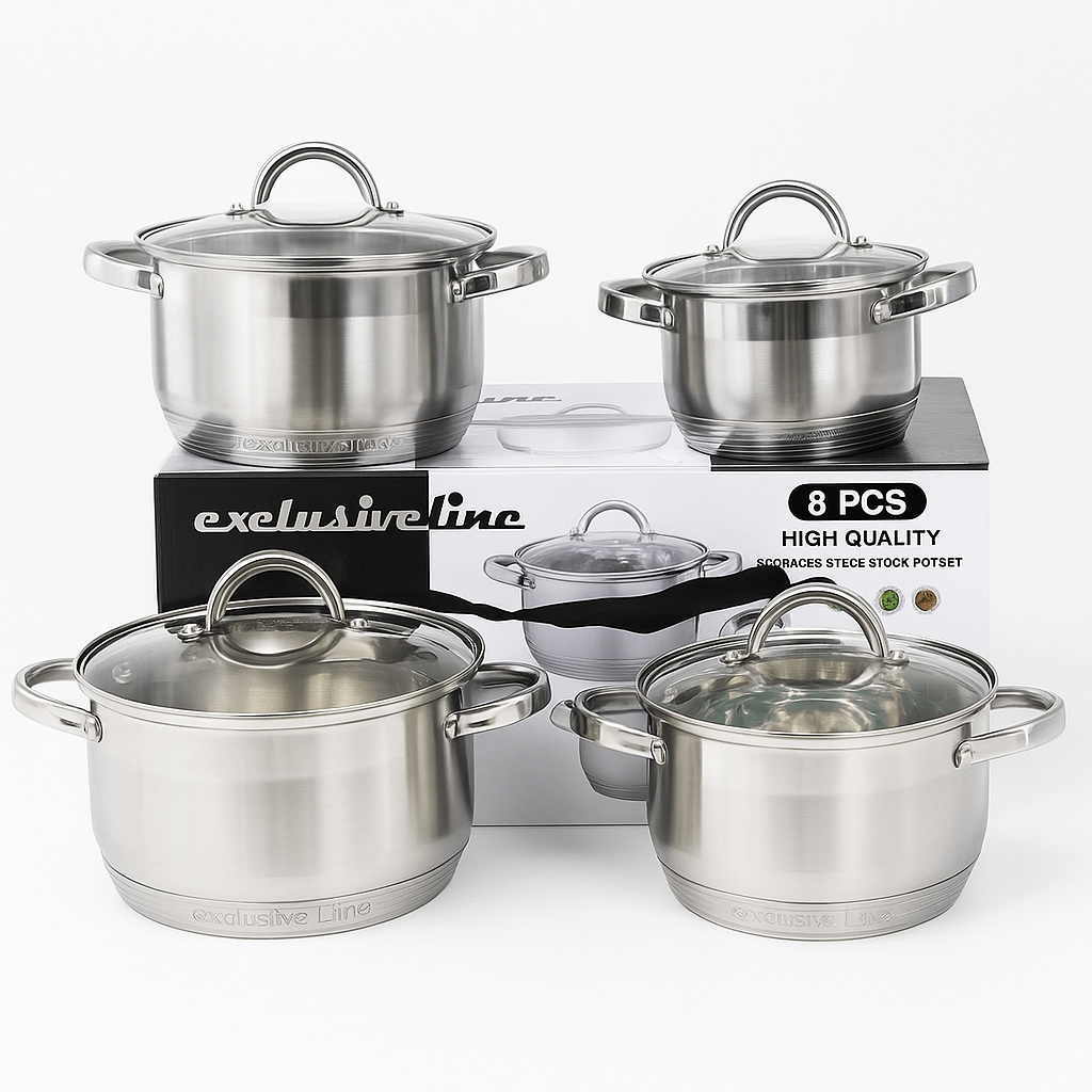 Premium 8 - dijelni set inox šerpi – – – slika 2