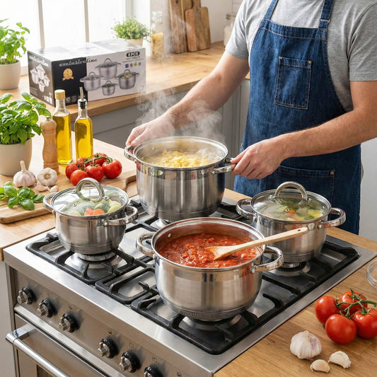 Premium 8 - dijelni set inox šerpi – – – slika 1