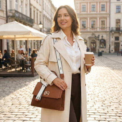 Premium Elegantna Ženska Torba – – Smeđa – slika 4