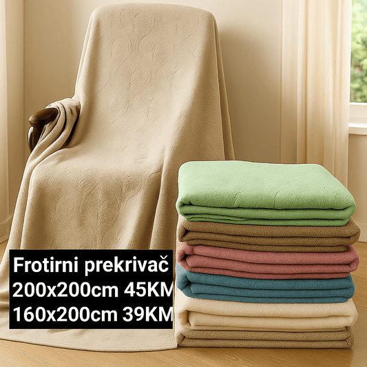 Premium Frotirni Prekrivač – – 160x200cm Rozi – slika 2