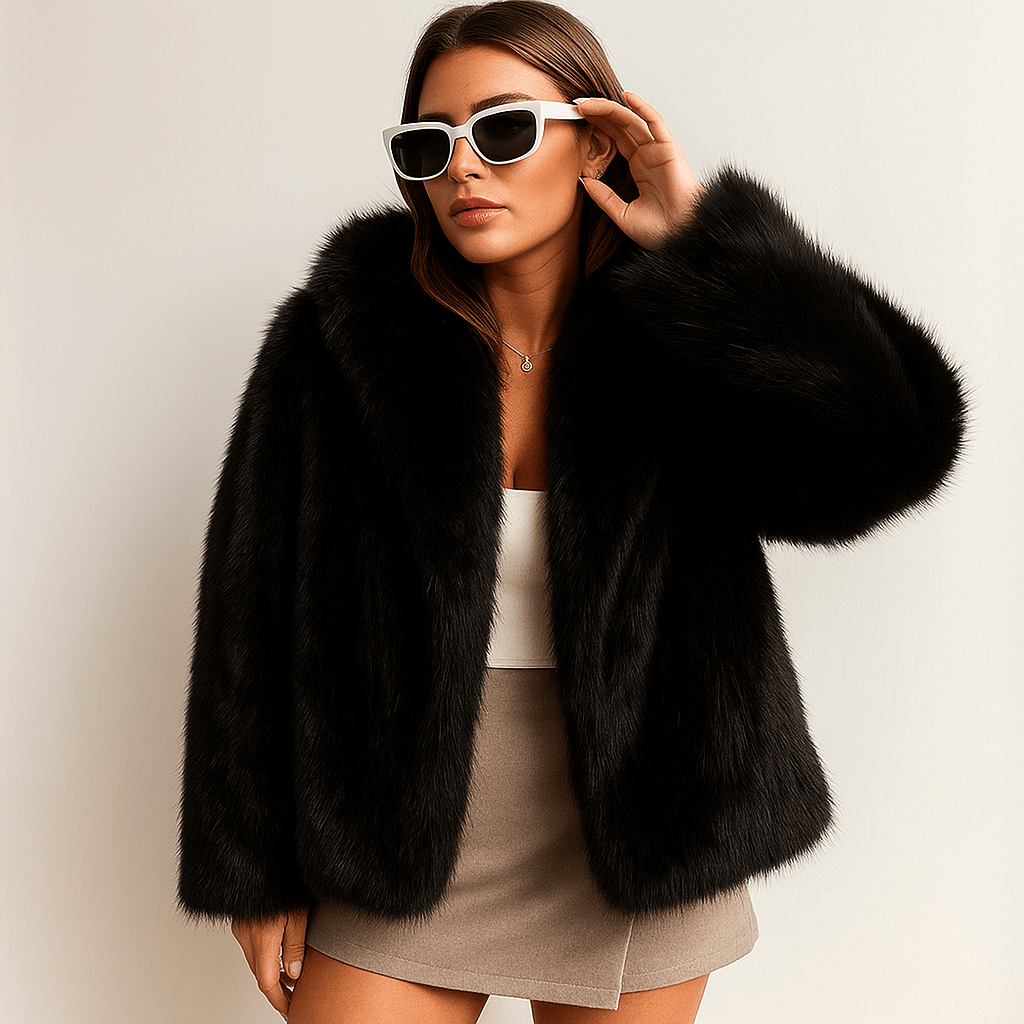 Premium Krznena Jakna – – Crna – slika 6