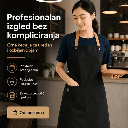 Premium Kuhinjska Kecelje – Posuđe i Kuhinjski Pribor – Crna – slika 6