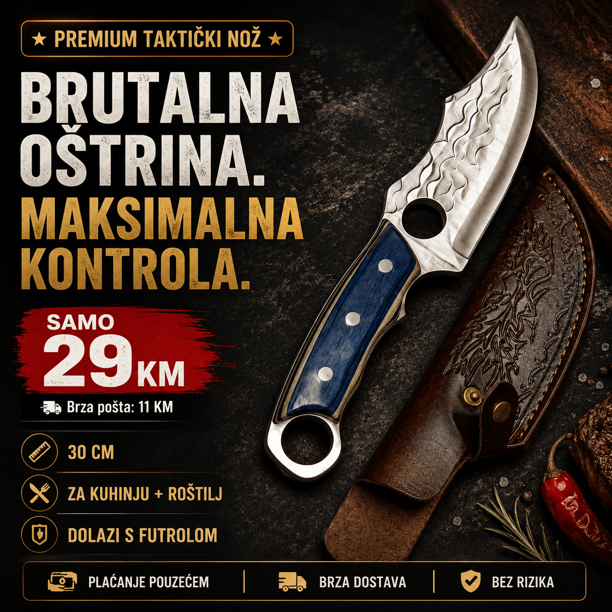 Premium Kuhinjski Nož (30 cm) – – – slika 5