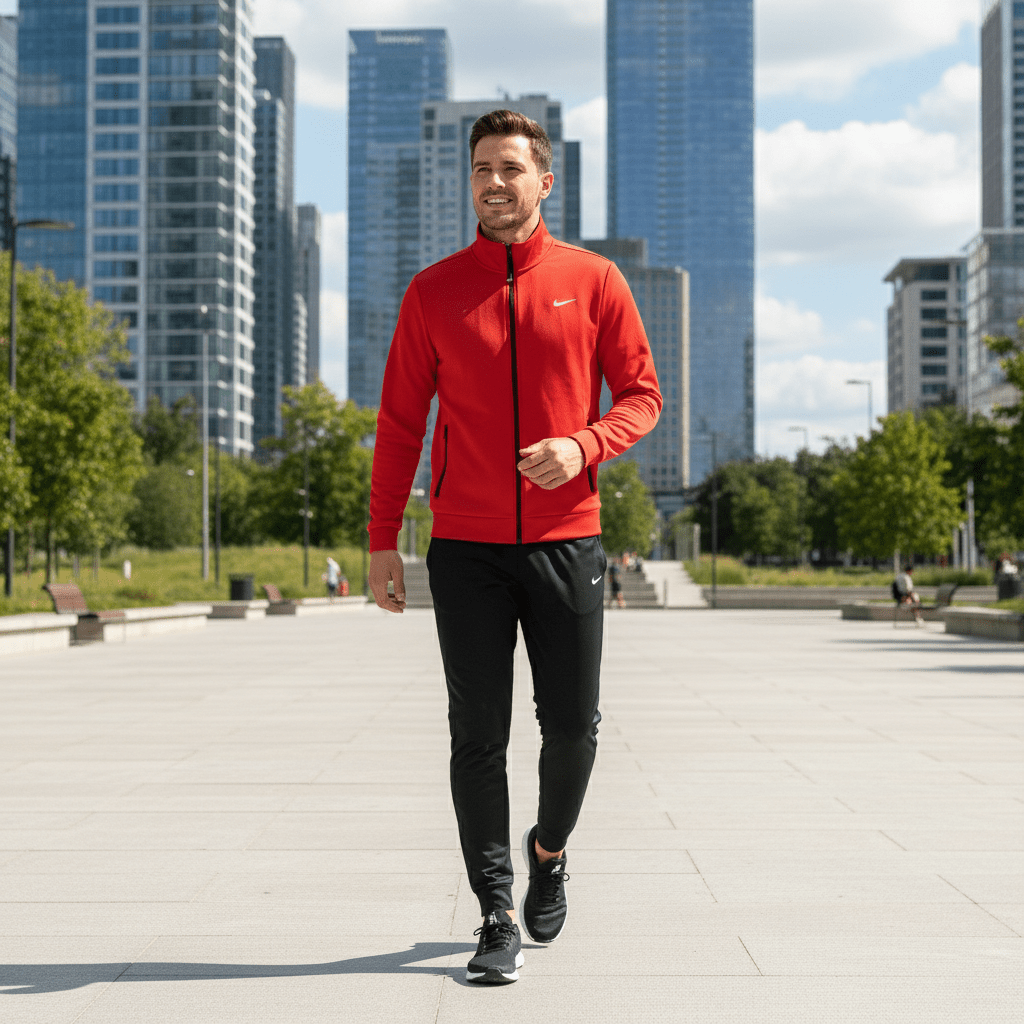 Premium Muška Sportska Trenerka – Sportska odjeća – S Crvena/Crna – slika 3