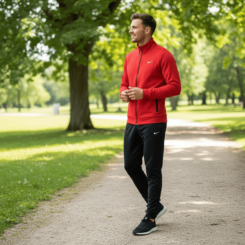 Premium Muška Sportska Trenerka – Sportska odjeća – S Crvena/Crna – slika 6