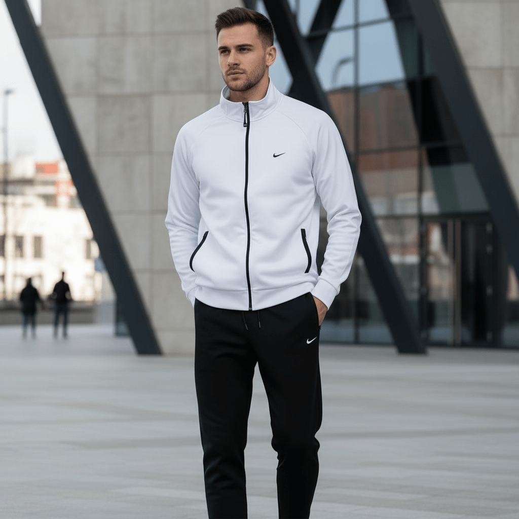 Premium Muška Trenerka – Muške trenirke – S Bijelo - Crna – slika 1