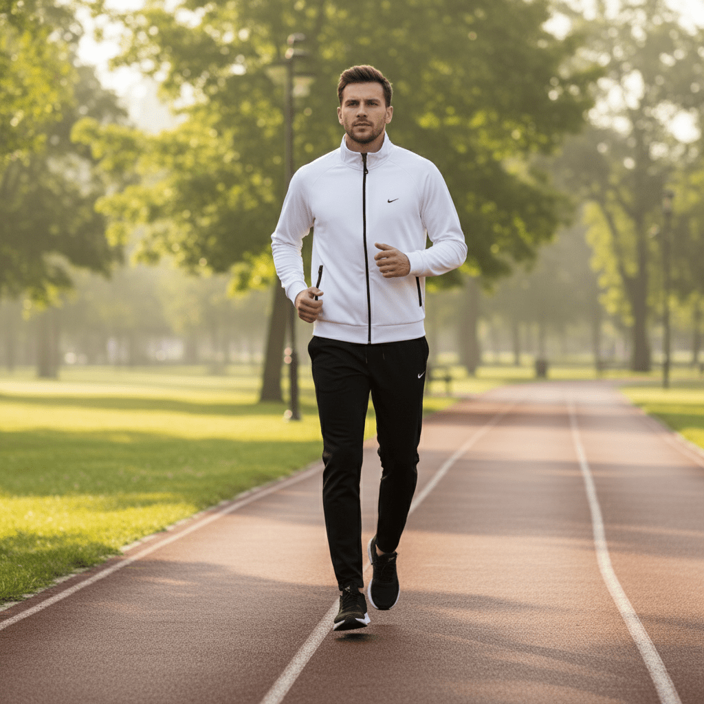 Premium Muška Trenerka – Muške trenirke – S Bijelo - Crna – slika 5