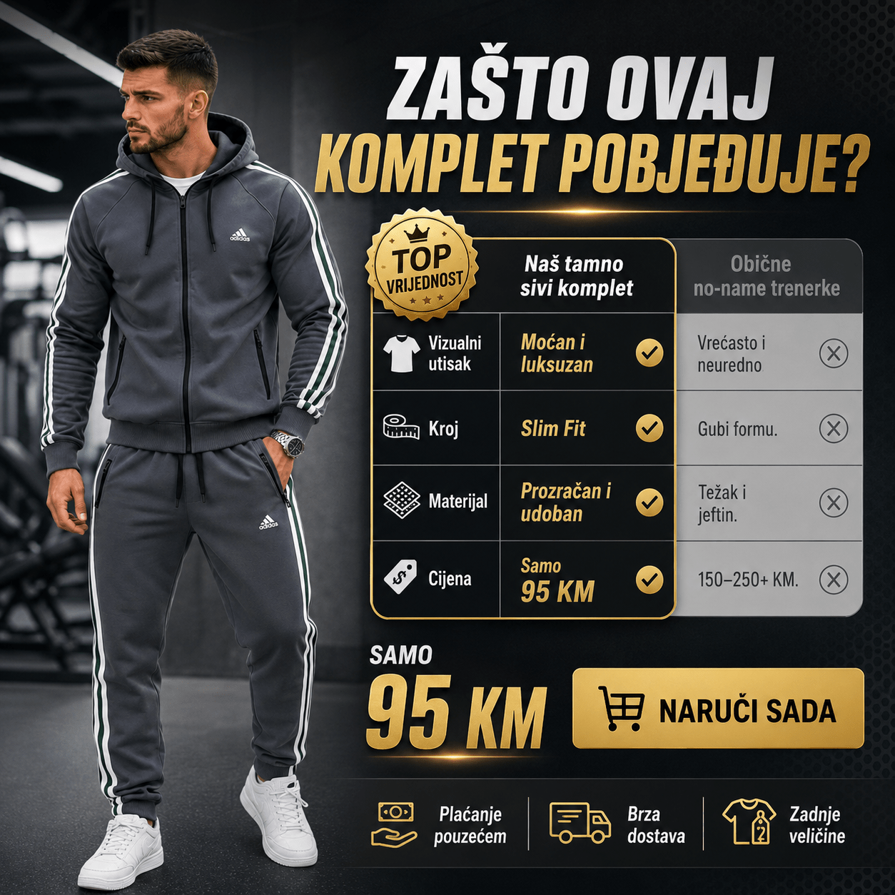 Premium Muška Trenerka – Trenerke i Sportska Odjeća – S – slika 5