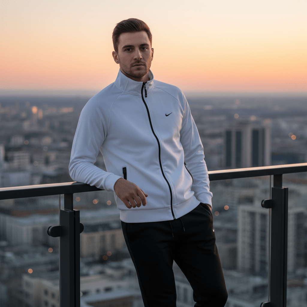 Premium Muška Trenerka – Muške trenirke – S Bijelo - Crna – slika 3