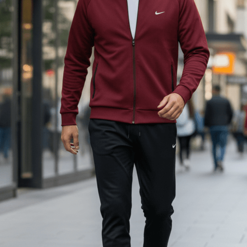 Premium Muška Trenerka – Muška sportska odjeća – S Bordo/Crna – slika 2