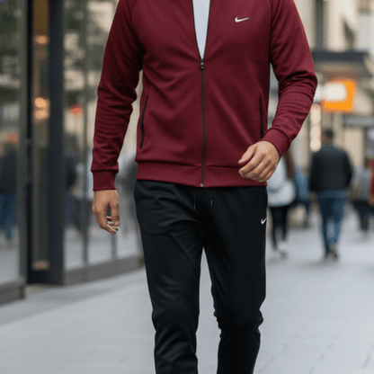 Premium Muška Trenerka – Muška sportska odjeća – S Bordo/Crna – slika 2