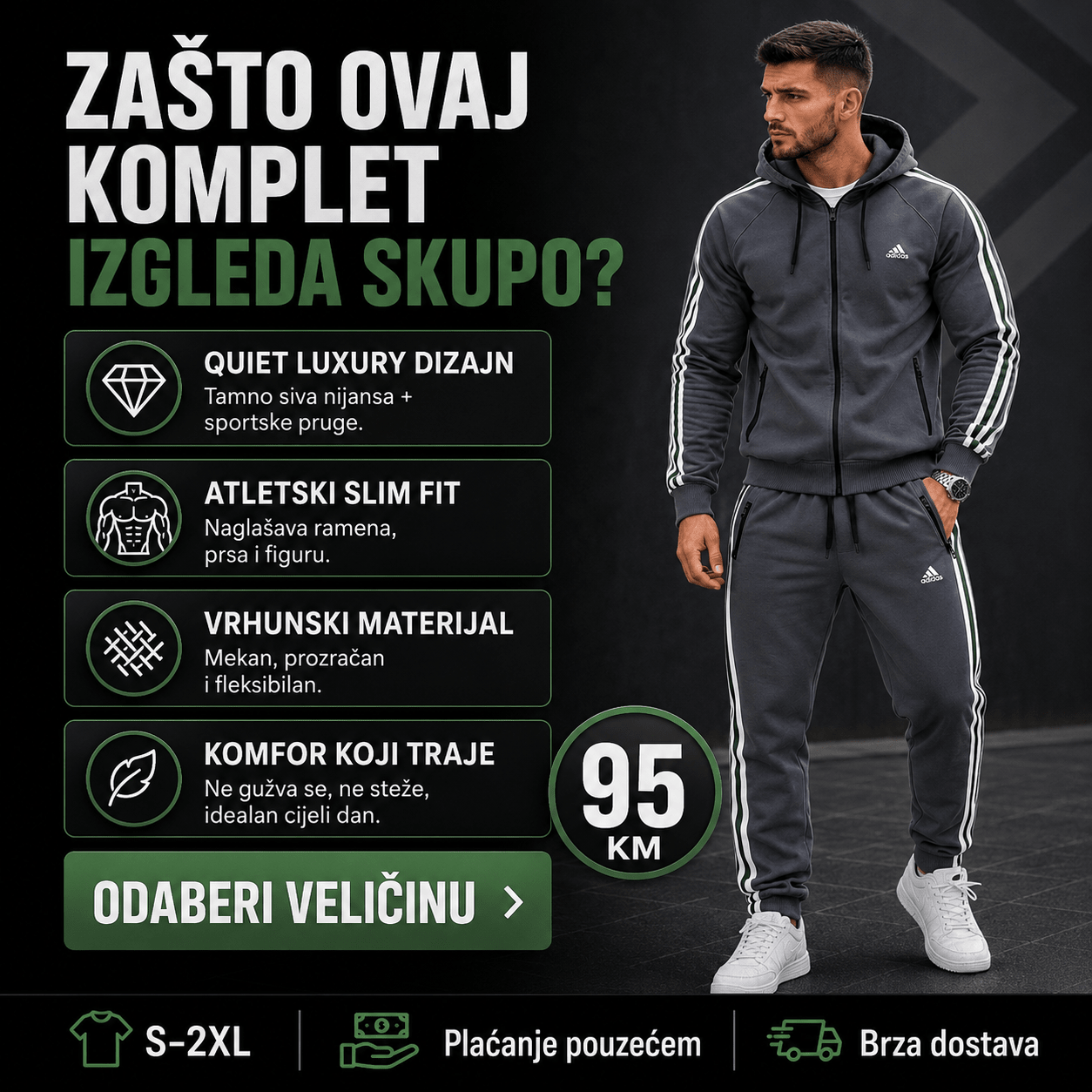 Premium Muška Trenerka – Trenerke i Sportska Odjeća – S – slika 4
