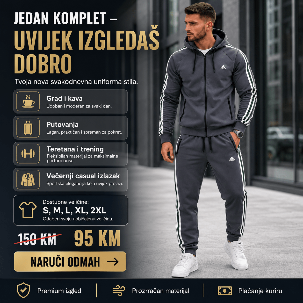 Premium Muška Trenerka – Trenerke i Sportska Odjeća – S – slika 1