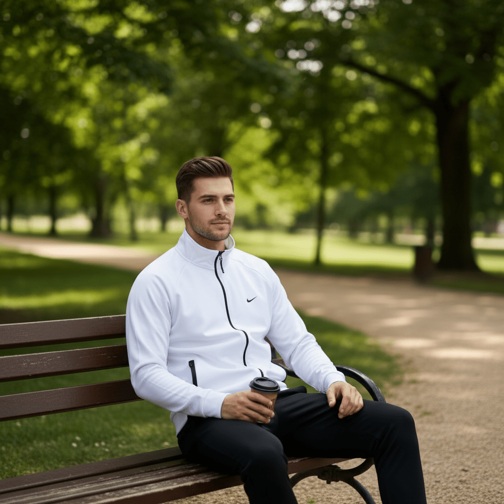 Premium Muška Trenerka – Muške trenirke – S Bijelo - Crna – slika 4