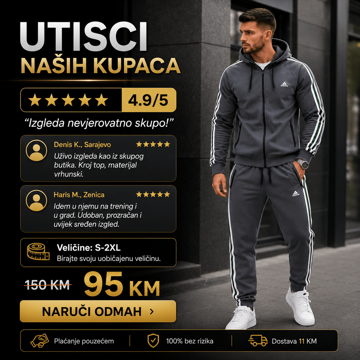Premium Muška Trenerka – Trenerke i Sportska Odjeća – S – slika 3