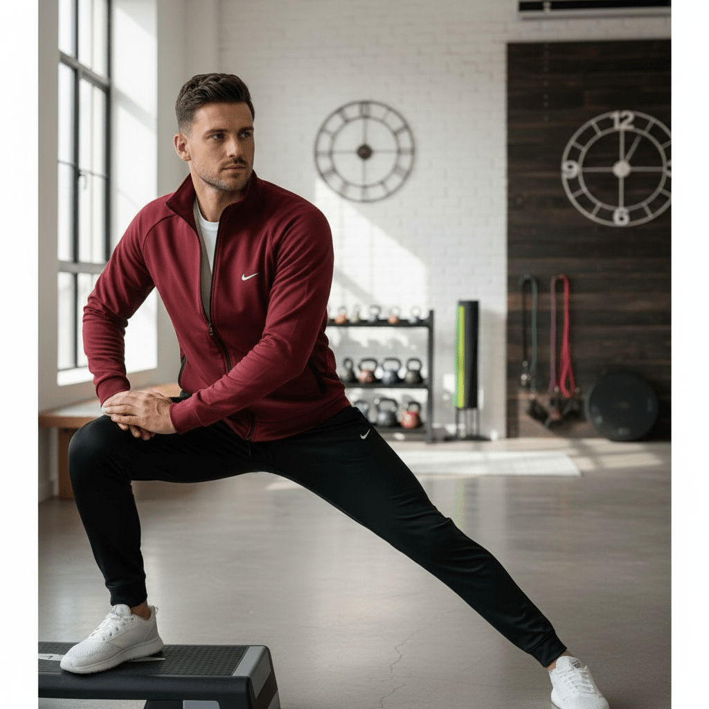 Premium Muška Trenerka – Muška sportska odjeća – S Bordo/Crna – slika 4