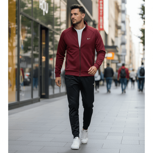 Premium Muška Trenerka – Muška sportska odjeća – S Bordo/Crna – slika 1