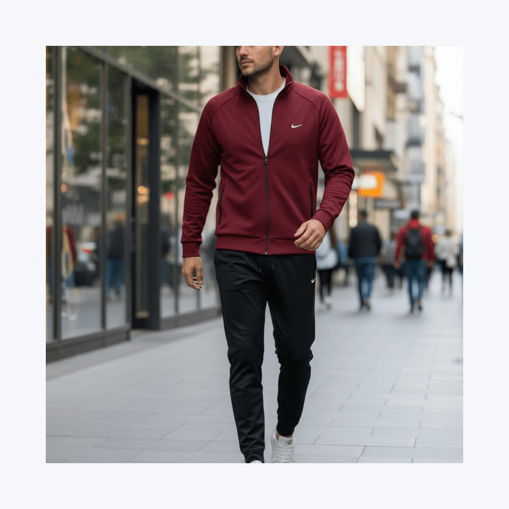 Premium Muška Trenerka – Muška sportska odjeća – S Bordo/Crna – slika 3
