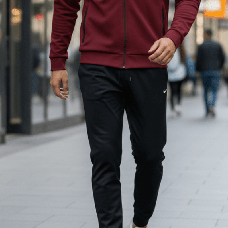 Premium Muška Trenerka – Muška sportska odjeća – S Bordo/Crna – slika 4