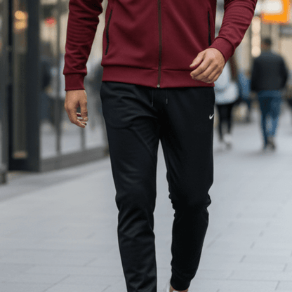 Premium Muška Trenerka – Muška sportska odjeća – S Bordo/Crna – slika 4