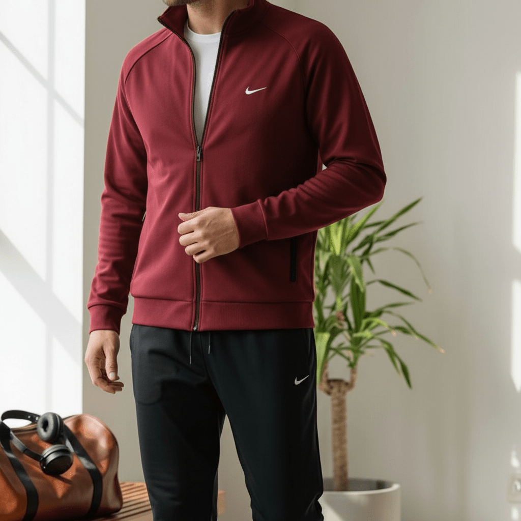 Premium Muška Trenerka – Muška sportska odjeća – S Bordo/Crna – slika 6