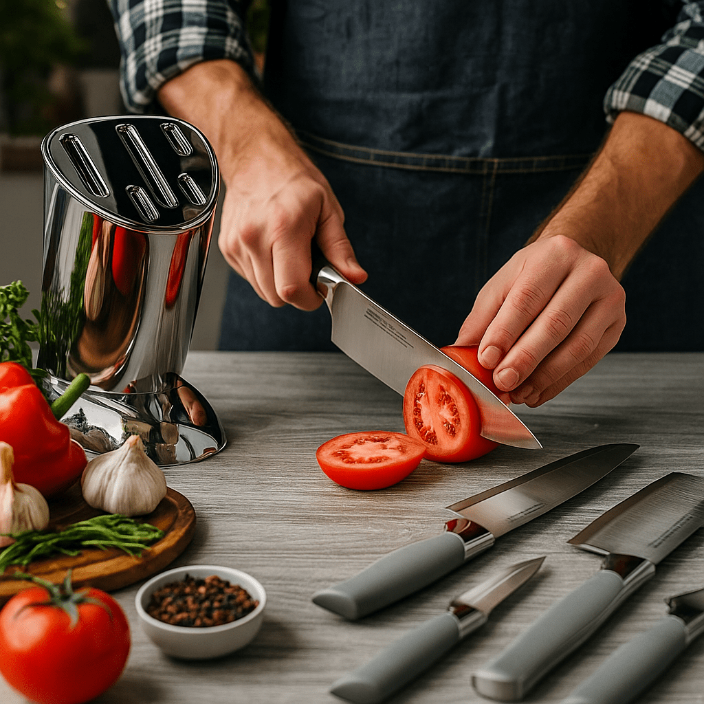 Premium Set Kuhinjskih Noževa s Postoljem - SAMO KLIKNI